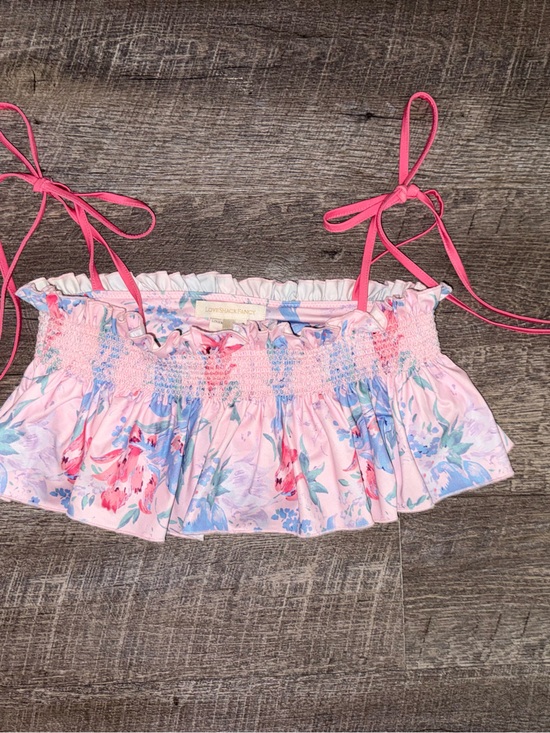 LoveShackFancy Other - LoveShackFancy Pink Floral Ban-do Top
